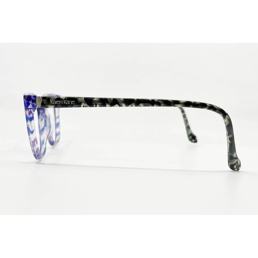 Karen Kane Eyeglasses Womens Blue Purple Striped Cat Eye Maize 53-15-140